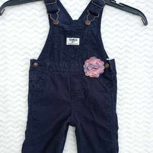 Oshkosh B'gosh baby infant girls overalls navy corduroy 12 months